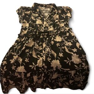 Ava & Viv Floral Black and Cream Dress